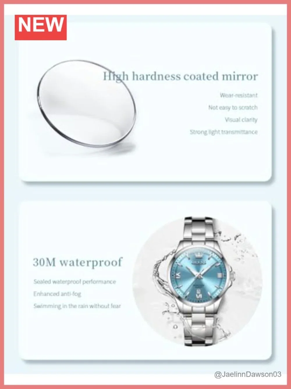Women's Stainless Steel Quartz Dress Watch with Luminous Dial